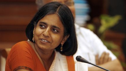 La directrice du "Centre for Science and Environnement"&nbsp; Sunita Narain assiste à une réunion avec le Premier ministre indien sur le changement de climat à New Dehli, le 13 juillet 2007. (PRAKASH SINGH / AFP)