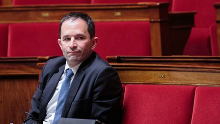 L'ancien ministre Benoît Hamon dans l'hémicycle de l'Assemblée nationale, à Paris, le 4 mai 2016. (MAXPPP)