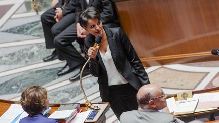 La ministre de l'Education, Najat Vallaud-Belkacem, le 19 mai 2015 &agrave; l'Assembl&eacute;e nationale. (AURÉLIEN MORISSARD / CITIZENSIDE.COM / AFP)