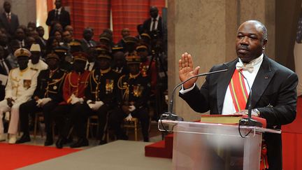 Le président gabonais, Ali Bongo, le 27 septembre 2016 à Libreville (Gabon). (JEREMI MBA / AP / SIPA)