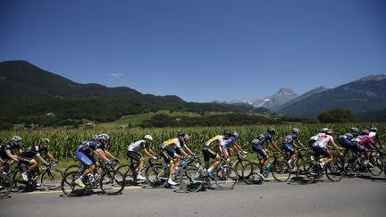 Le peloton du Tour de France lors de la 17e étape, en Suisse, le 20 juillet 2016. (MAXPPP)