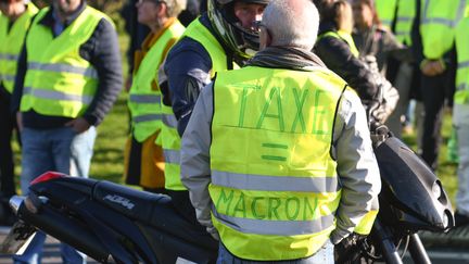 Une manifestation de gilets jaunes, à Brest, le 17 novembre 2018 (illustration). (FRED TANNEAU / AFP)