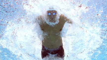 Le nageur Florent Manaudou participe &agrave; la demi-finale du 50 m papillon lors des championnats du monde de natation &agrave; Kazan (Russie), le 2 ao&ucirc;t 2015. (FRANCOIS XAVIER MARIT / AFP)