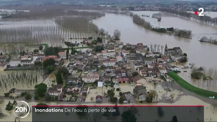 Vue aérienne de Couthures-sur-Garonne (Lot-et-Garonne), le 3 février 2021. (FRANCE 2)