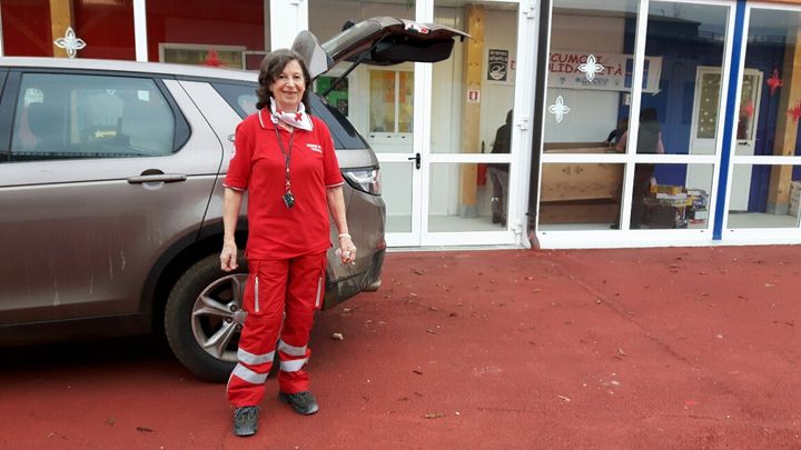 Livia, bénévole de la Croix Rouge, à Amatrice (Italie) en décembre 2016 (RADIO FRANCE / MATHILDE IMBERTY)