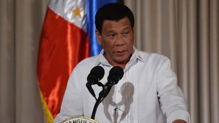 Le président philippin Rodrigo Duterte, le 6 août 2018 à Manille (Philippines).&nbsp; (TED ALJIBE / AFP)