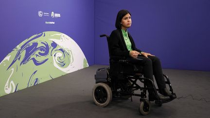 La ministre de l'Energie israélienne&nbsp;Karine Elharrar, à la COP26 de Glasgow, mardi 2 novembre 2021. (ALBERTO PEZZALI / AFP)