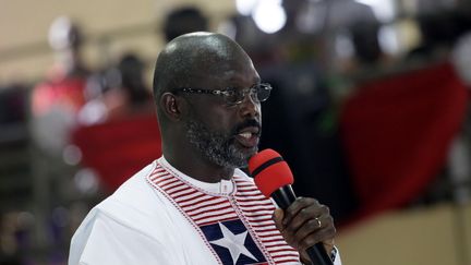 Juillet 2019 : George Weah, président du Libéria, prononce un discours dans le cadre du 172e anniversaire de la Déclaration d'indépendance du pays. (AHMED JALLANZO / EPA)