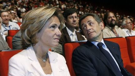 Nicolas Sarkozy et Valerie Pecresse participent à la 35e Conférence international de la physique des hautes énergies, à Paris, le 26 juillet 2010. (AFP - Michel Euler)