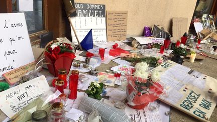 Collège du bois d'Aulne à Conflans-Sainte-Honorine, l'établissement où enseignait Samuel Paty, le 30 octobre 2020. (ALICE KACHANER / FRANCE-INFO)