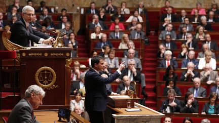 Le Premier ministre, Manuel Valls, prononce son premier discours de politique g&eacute;n&eacute;rale, le 8 avril 2014, &agrave; l'Assembl&eacute;e nationale. (CHARLES PLATIAU / REUTERS)