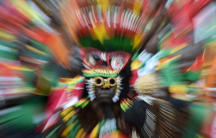 Un supporter burkinabè lors du match entre la Guinée équatoriale et le Burkina Faso à Bata (Guinée équatoriale), le 21 janvier 2015 ( AFP / CARL DE SOUZA)