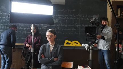 Tournage du film "La Morsure" réalisé par Romain De Saint-Blanquat dans l'ancien établissement scolaire d'institution libre de Combrée dans le Maine-et-Loire, le 3 mars 2022 (photo d'illustration). (JOSSELIN CLAIR/PHOTOPQR/LE COURRIER DE L'OUEST/MAXPPP)