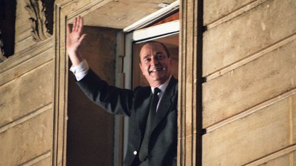 Jacques Chirac lors de son élection à la présidence de la République française, le 7 mai 1995. (PIERRE BOUSSEL / AFP)