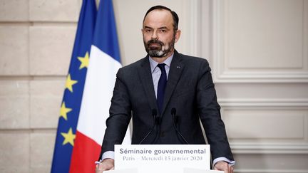 Le Premier ministre Edouard Philippe après un conseil des ministres organisé à Paris le 15 janvier 2020. (BENOIT TESSIER / POOL)