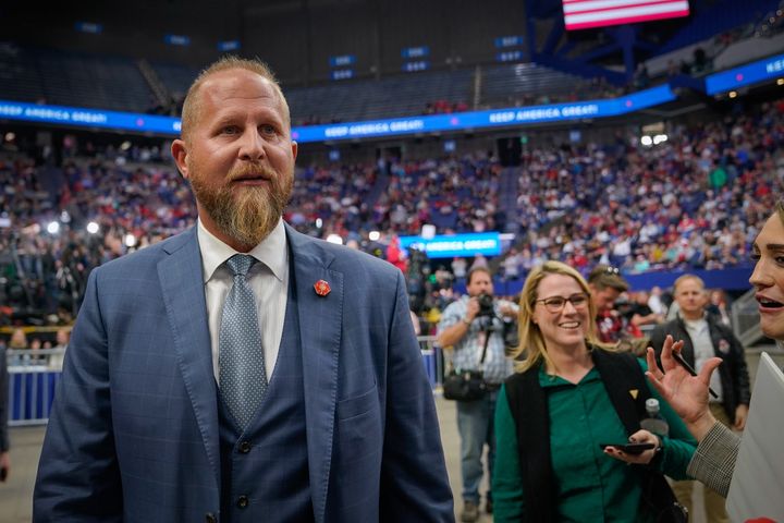 Brad Parscale, alors directeur de campagne de Donald Trump, lors d'un meeting à Lexington, dans le Kentucky (Etats-Unis), le 4 novembre 2019.&nbsp; (BRYAN WOOLSTON / GETTY IMAGES NORTH AMERICA / AFP)