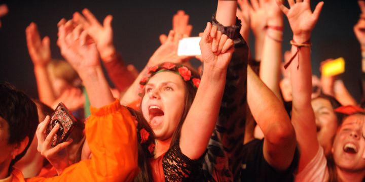 Des festivaliers des Vieilles Charrues, en 2015.
 (FRED TANNEAU / AFP)