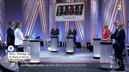 Les candidats des Républicains lors du dernier débat de la primaire LR. (France 2)