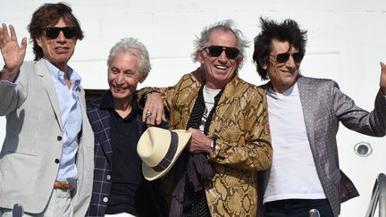 Mick Jagger, Charlie Watts, Keith Richards et Ron Wood à Montevideo en 2016.
 (PABLO PORCIUNCULA / AFP)