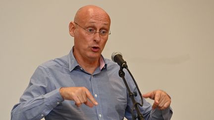 Bernard Laporte, président de la FFR, le 24 septembre 2020 à Saint-Jean-de-Védas, près de Montpellier (Hérault) (PASCAL GUYOT / AFP)