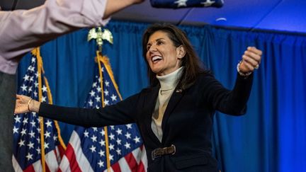 Nikki Haley, le 3 mars 2024 à Portland (Etats-Unis). (JOSEPH PREZIOSO / AFP)