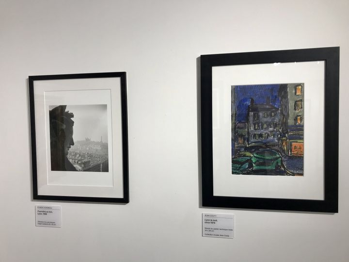 Deux visions de Lyon, à gauche photo de Robert Doisneau de 1950, à droite dessin au pastel de Jean Couty de 1974 (O. Morain)