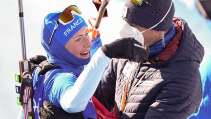 Justine Braisaz-Bouchet, le 18 février à&nbsp;Zhangjiakou, en Chine. (ZHAN YAN / XINHUA)