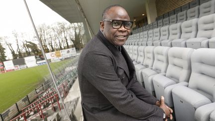 Basile Boli, en 2018, à Bruxelles. (THIERRY ROGE / BELGA MAG)