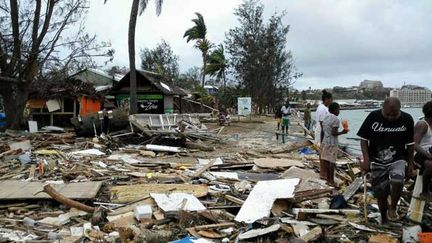 &nbsp; (Le cyclone Pam a fait des dégâts considérables sur l'archipel © Luo Xiangfeng/AP/SIPA)