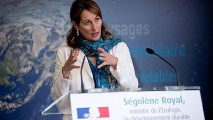 La ministre de l'Ecologie, S&eacute;gol&egrave;ne Royal, pr&eacute;sente des mesures contre la pollution de l'air, le 2 juin 2015. (NICOLAS MESSYASZ / SIPA)