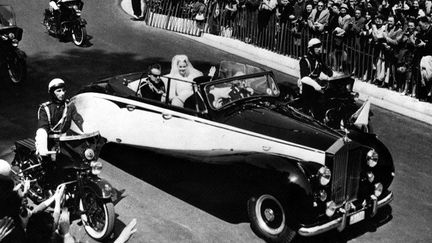 Le 19 avril 1956 la Principauté de Monaco et le monde entier célèbrent le mariage du Prince Rainier et de l'actrice américaine Grace Kelly
 (MAXPPP)