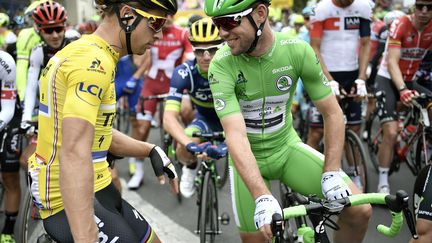 Peter Sagan et Mark Cavendish lors du Tour de France 2016 (JEFF PACHOUD / AFP)