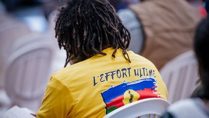 Ouverture du 39e congrès du FLNKS à Nouméa, le 12 décembre. (DELPHINE MAYEUR / AFP)