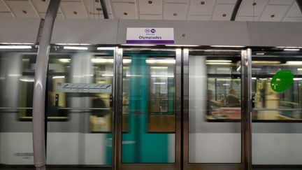 La station Olympiades de la ligne 14 du métro parisien, le 25 décembre 2019.&nbsp; (ESTELLE RUIZ / NURPHOTO / AFP)