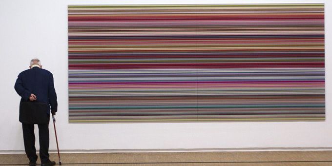 &quot;Strip&quot; de Gerhard Richter (2011), exposé au Centre Pompidou
 (Joel Saget / AFP)