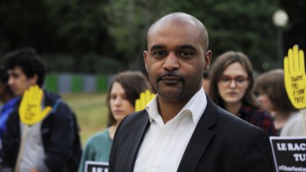 Dominique Sopo président de SOS Racisme lors d'une manifestation devant l'ambassade des Etats-Unis le 18 juin 2015. (AFP)