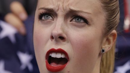 La d&eacute;ception de la patineuse Ashley Wagner lors de l'annonce des r&eacute;sultats du programme court des Jeux de Sotchi, le 8 f&eacute;vrier 2014.&nbsp; (DARRON CUMMINGS / POOL)