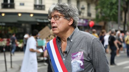 Eric Coquerel,&nbsp;député la France Insoumise de Seine-Saint-Denis, lors d'une manifestatoin populaire en mai 2018. (ZAKARIA ABDELKAFI / AFP)