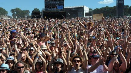 25e édition du Festival Les Vieilles charrues ici le 17 juillet 2016 à l'occasion du concert de Louane.
 (FRED TANNEAU / AFP)