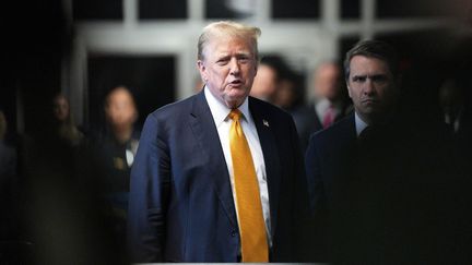 Former US President Donald Trump, candidate for the next election, in the lobby of the court in Manhattan (United States), May 29, 2024. (CURTIS MEANS / AFP)