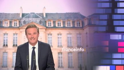 Nicolas Dupont-Aignan, candidat de Debout la France à l'élection présidentielle, était mercredi 30 mars l’invité du 8h30 franceinfo.&nbsp; (FRANCEINFO / RADIOFRANCE)