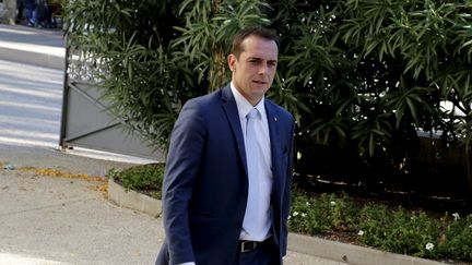 Joris Hebrard lors de son arriv&eacute;e au tribunal de N&icirc;mes (Vaucluse), le 2 octobre 2014. (  MAXPPP)