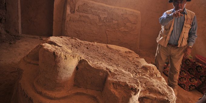 Aujourd&#039;hui il ne reste que le socle d&#039;un des deux immenses bouddhas scultpés il y a 1500 ans
 (MASSOUD HOSSAINI / AFP)