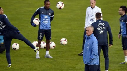 Le sélectionneur de l'équipe de France Didier Deschamps durant un entraînement des Bleus