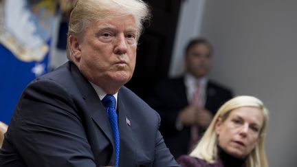 Le président américain Donald Trump lors d'une rencontre avec des sénateurs, le 4 janvier 2018. (JIM WATSON / AFP)