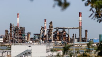 La raffinerie de Donges (Loire-Atlantique), le 22 juillet 2021. (BAPTISTE ROMAN / HANS LUCAS / AFP)