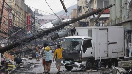 &nbsp; (Dégats causés par le typhon Haiyan aux Philippines en 2013 © Maxppp)