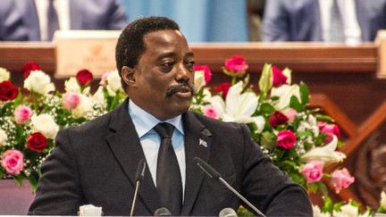 Le président congolais Joseph Kabila lors de son discours à la nation au Palais du peuple, le 5 avril 2017, à Kinshasa.