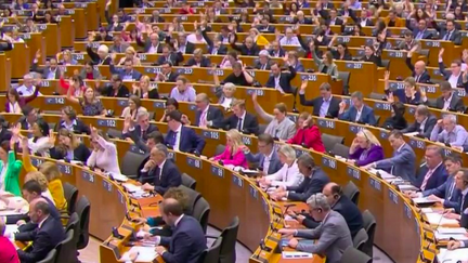 Les députés européens ont adopté, dans l’après-midi du mercredi 10 avril, le pacte migratoire. Il prévoit de durcir les contrôles lors des arrivées de migrants ainsi qu’un système de solidarité entre États afin que les plus exposés, l'Italie notamment, n'assument pas seuls la charge des migrants. (France 2)