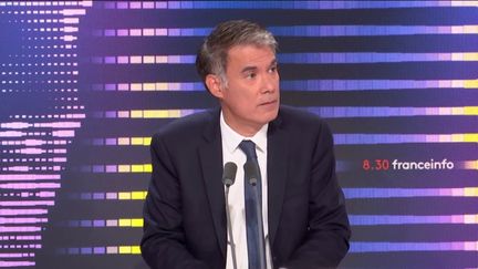 Olivier Faure, premier secrétaire du Parti socialiste et député de Seine-et-Marne, sur franceinfo mardi 4 octobre 2022. (FRANCEINFO / RADIOFRANCE)